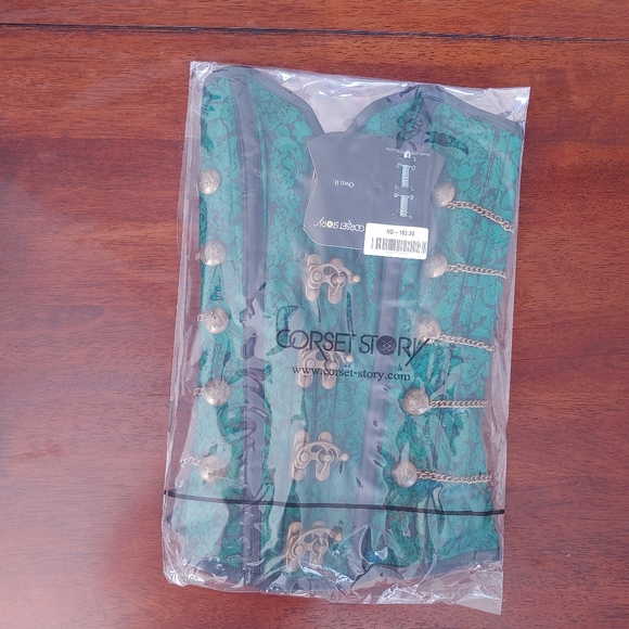 😈NTW, Amazing Green overbust Steampunk corsetz! Lace, lingerie, bustier - Picture 13 of 15